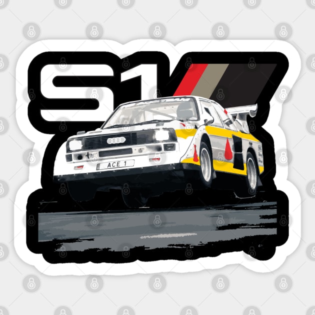 WRC Sport S1 E2 Group B Rally Car Stig Blomqvist, Mikkola 4X4 Walter Röhrl Sticker by cowtown_cowboy